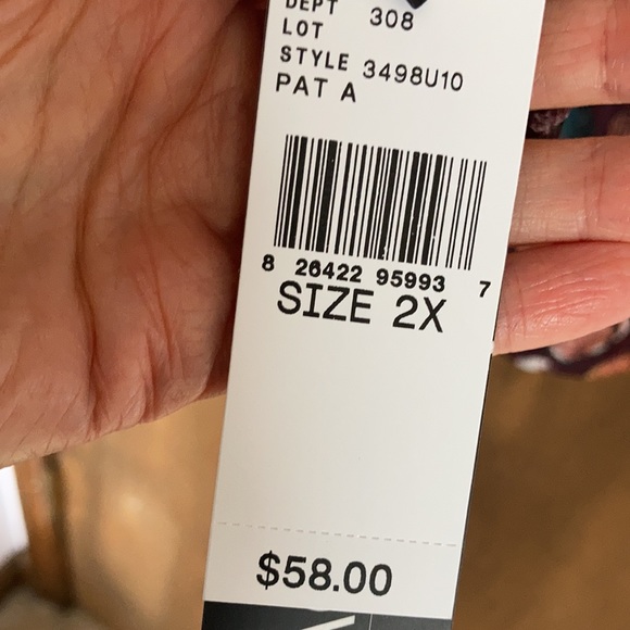 3/$45 AGB floral print top pullover shirt casual boho bohemian office size 2X - Picture 12 of 17